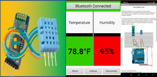 Android application Arduino Bluetooth DHT11 screenshort