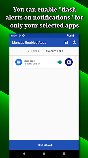 Screenshot of Flash alert