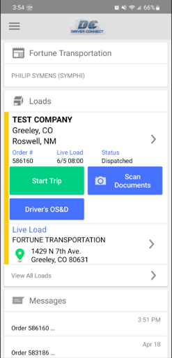 Android application Fortune Driver Connect screenshort