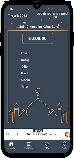 Android application Namazım Geldi screenshort