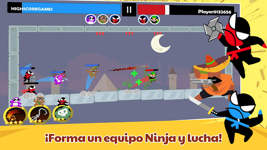 salta ninja batalla 2 jugador