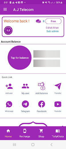 Android application A.J TELECOM screenshort