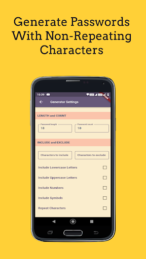 Screenshot of Secure Password Generator