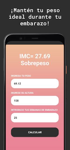 Calculadora IMC Embarazada Screen 2