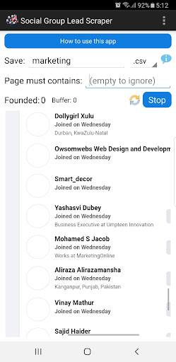 Social Group Lead Scraper Screen 2