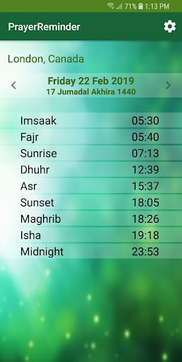 Android application Prayer Reminder screenshort