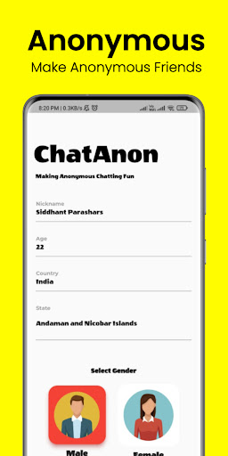 Android application Aomegle: Omegle Inspired Fun screenshort