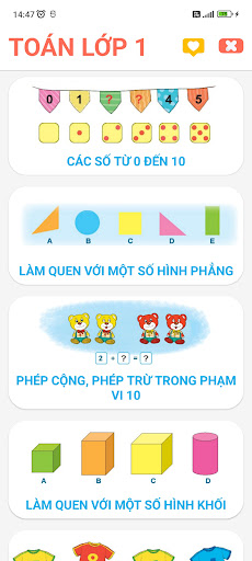 Android application Toán Lớp 1 - Sách Giáo Khoa screenshort