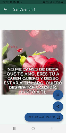 Android application Feliz día de San Valentín Gifs screenshort