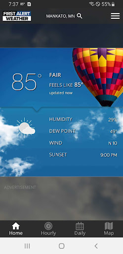 Screenshot of KEYC First Alert Weather