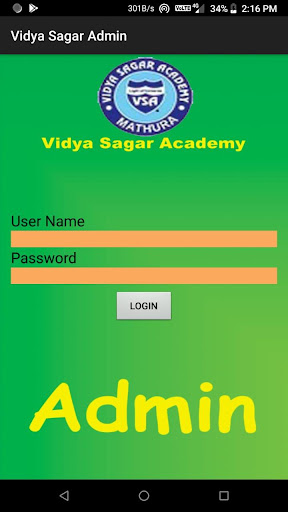VIDYA SAGAR ADMIN APP Screen 2