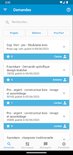 Android application Prefabricationbois screenshort