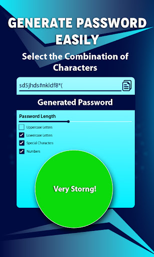Android application Strong Password Generator screenshort