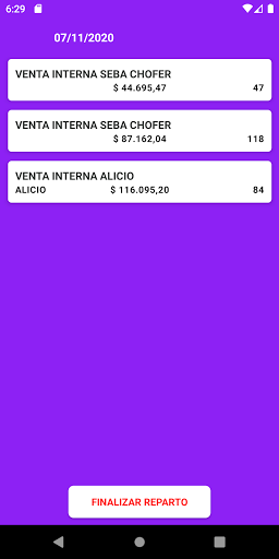Android application Tuffi Repartos screenshort