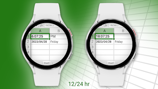 Spreadsheet Watch Face Screen 2