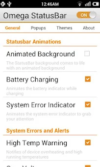 Omega StatusBar screenshot 2