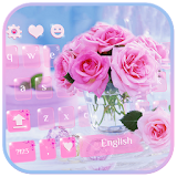Pink rose Keyboard theme icon