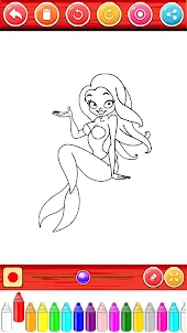 little mermaid coloring book
