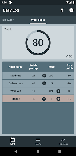 Android application Habit 100 screenshort