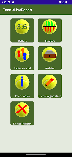 Android application Tennis Live Repor‪t screenshort