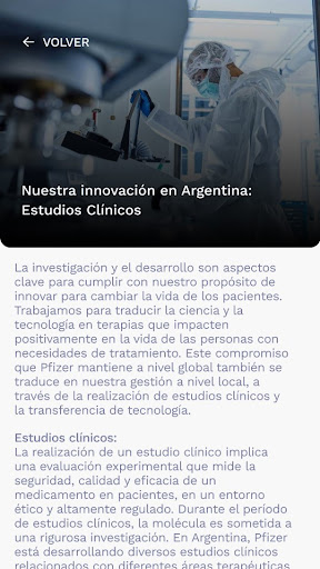 Android application Pfizer de tu lado screenshort