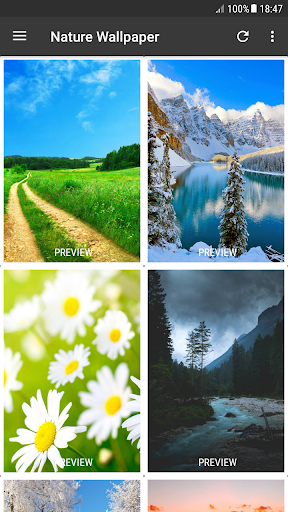Android application Wallpaper Nature for mobile screenshort