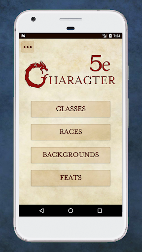 Android application 5e Character screenshort