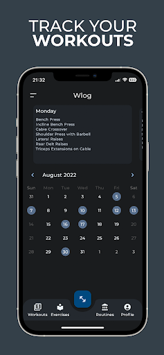 Android application Strength Workout Tracker: WLog screenshort