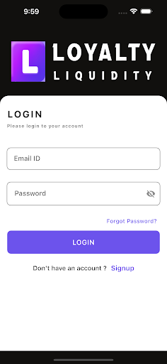 Android application Loyalty Liquidity screenshort