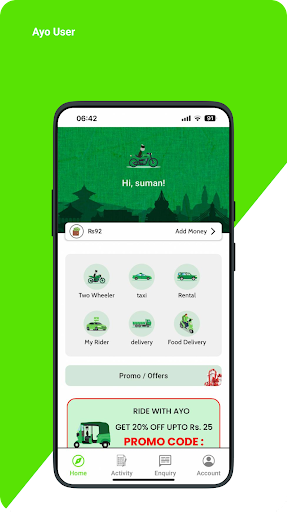 Android application Ayo User screenshort