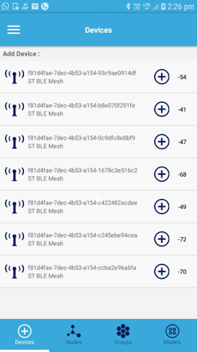 Screenshot of ST BLE Mesh