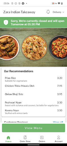 Zara Indian Takeaway Screen 2