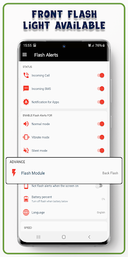 call Flash blinking torch Screen 2