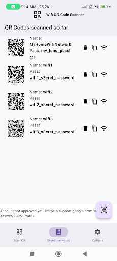 WiFi QR Code password scanner Screen 3