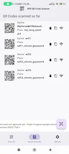 WiFi QR Code password scanner