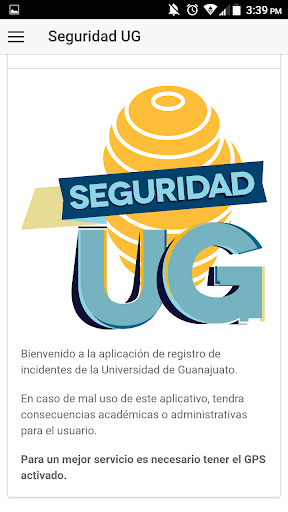 Android application Seguridad UG screenshort