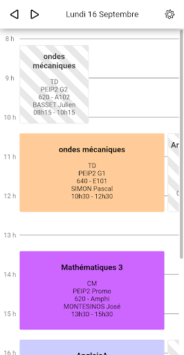 Android application Polytech edt (Paris-Saclay) screenshort