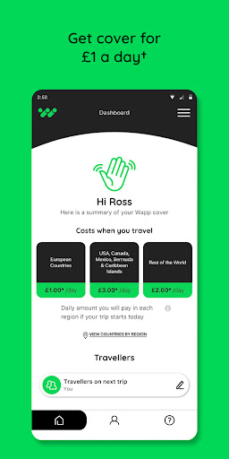 Wapp Travel Insurance Screen 2