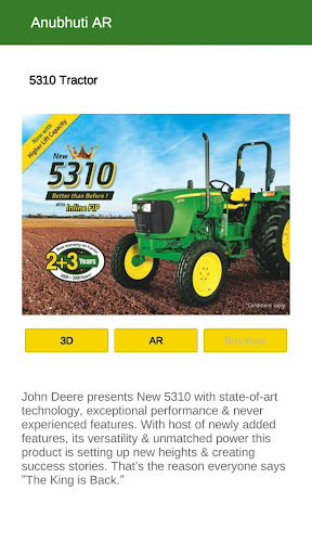 Android application John Deere AR Experience (ARCo screenshort