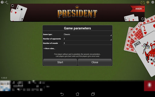 President Andr Card Game Free