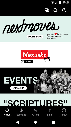 Android application Nexus Church screenshort