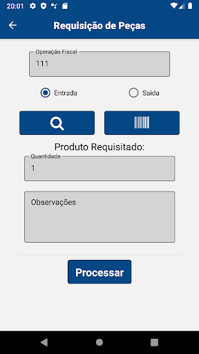 Android application Requisição Estoque CDC screenshort
