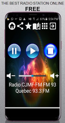 Android application CA Radio CJMF-FM FM 93 Quebec screenshort