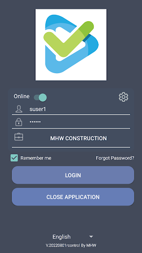 Android application React Control screenshort