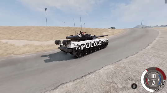 Police Tank Crush: Beamng