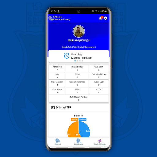 Android application e-absensi screenshort