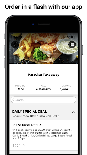 Android application Paradise Takeaway App screenshort