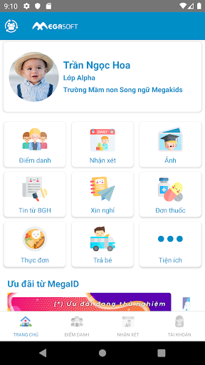 Android application Megakids Giáo Viên screenshort