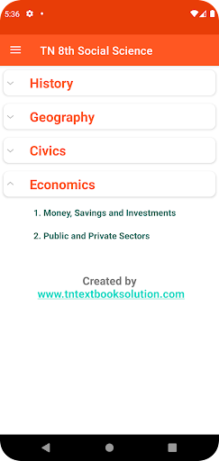 Android application TN 8th Social Science screenshort