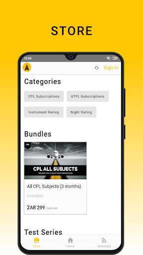 Android application Aeroversity screenshort